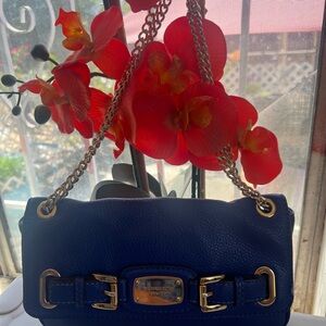 Michael Kors Blue Leather Shoulder Bag